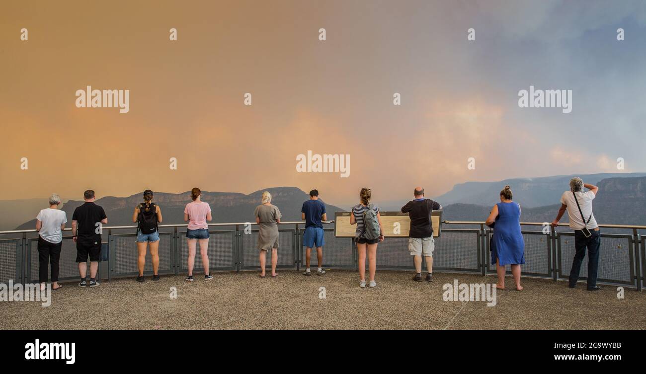 Katoomba NSW Bush Feuer Katastrophe Weihnachten 2019 Stockfoto