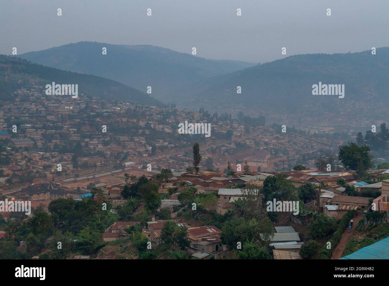 Kigali Hügel Panorama in Ruanda Stockfoto