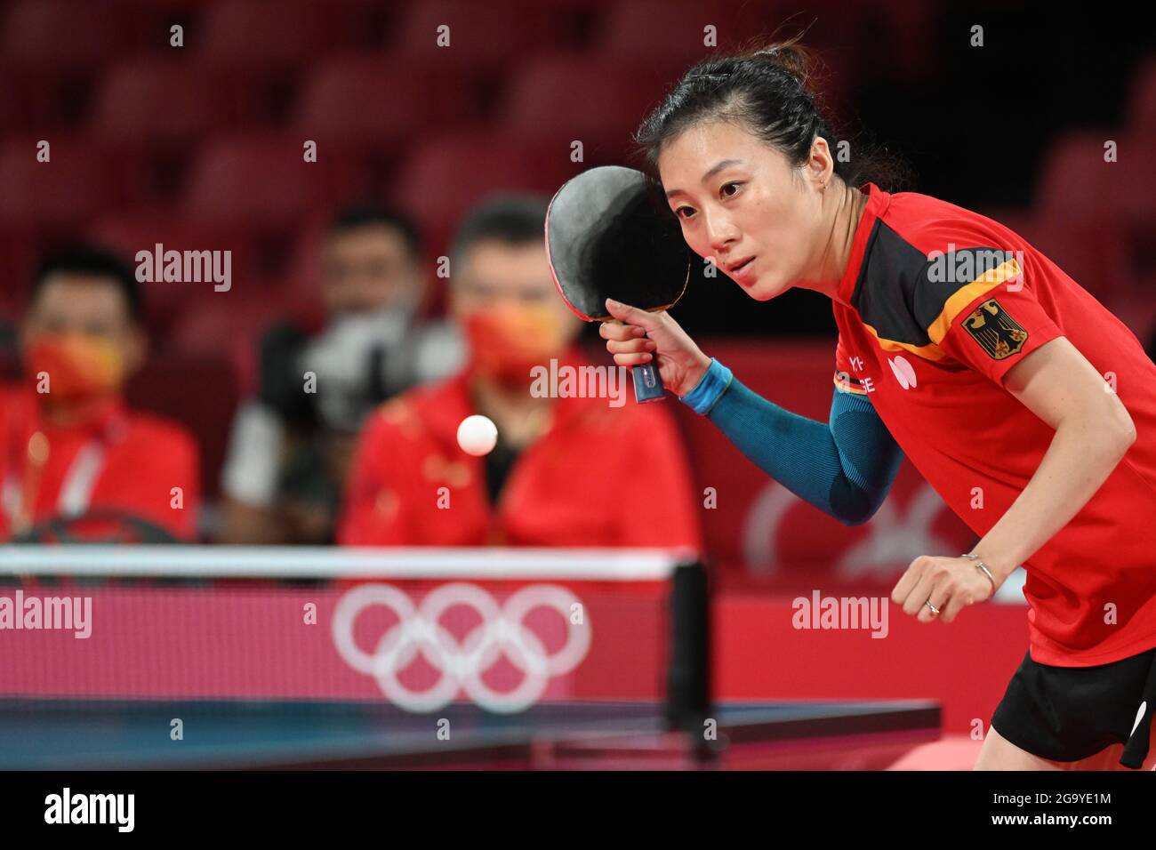 Tokio, Japan. Juli 2021. Tischtennis Olympia, Vorlauf, Einzel, Frauen, Viertelfinale, Ying (Deutschland) - Yingsha (China)