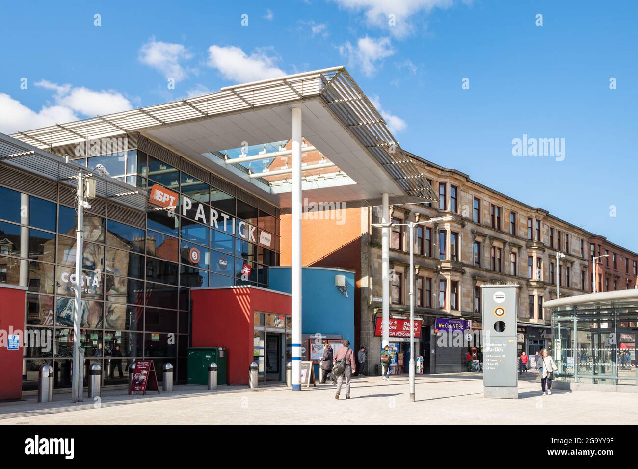 Teilck Interchange Verkehrsknotenpunkt - Bahnhof und Busbahnhof, Teilck, Glasgow, Schottland, Großbritannien Stockfoto