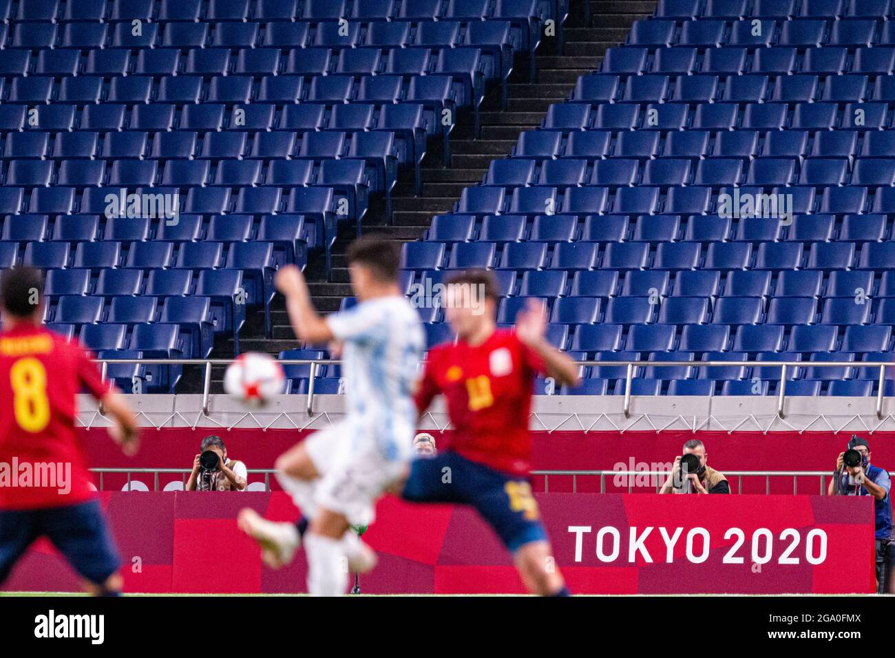 Tokio, Japan. Juli 2021. Olympische Spiele: Fußball, ARG gegen ESP. © ABEL F. ROS / Alamy Live News Stockfoto