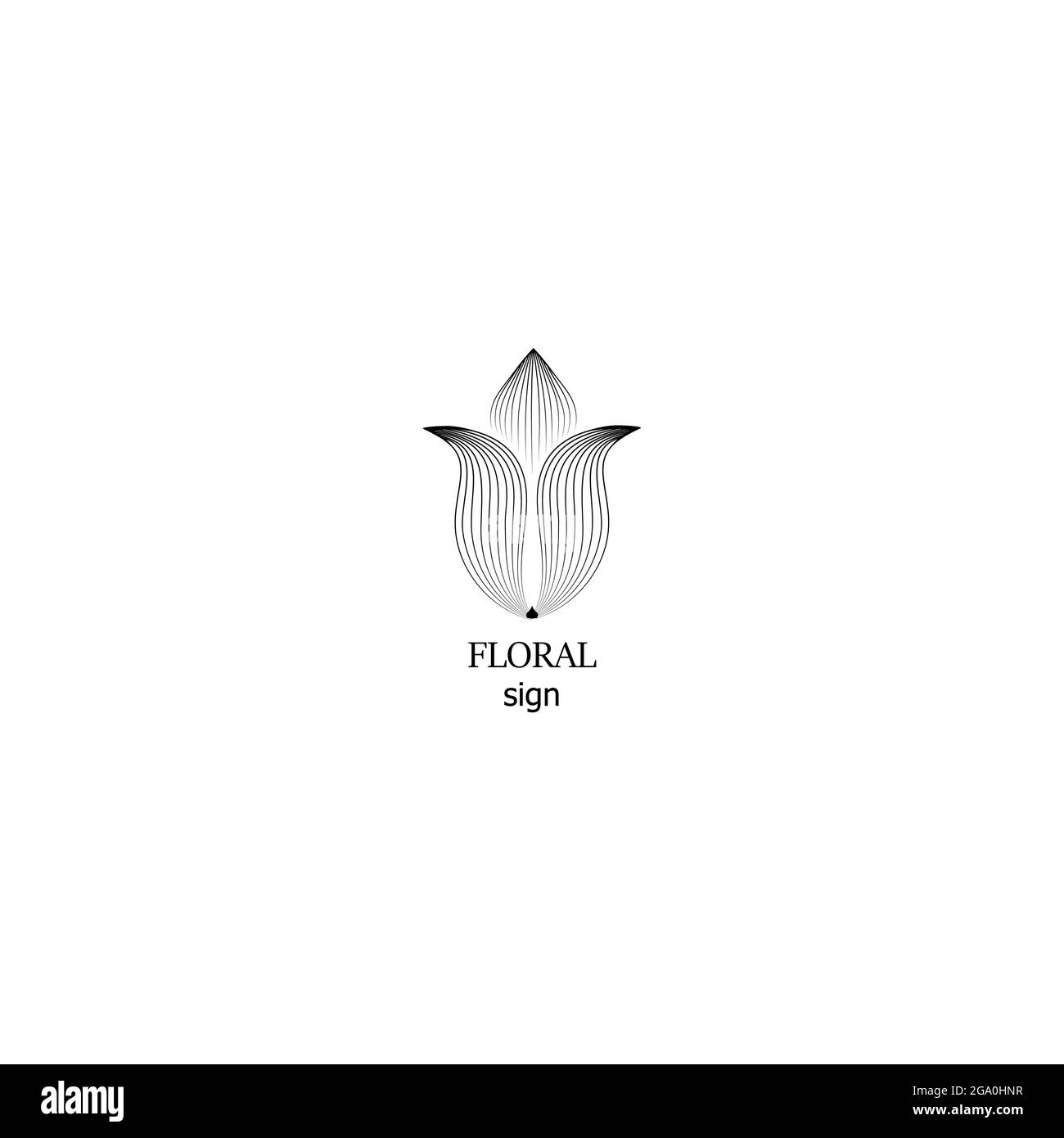 Blumenschild. Abstrakt elegante Blume Logo Symbol Linie Kunst Design. Universelles, kreatives, hochwertiges, geblümtes Symbol. Stock Vektor