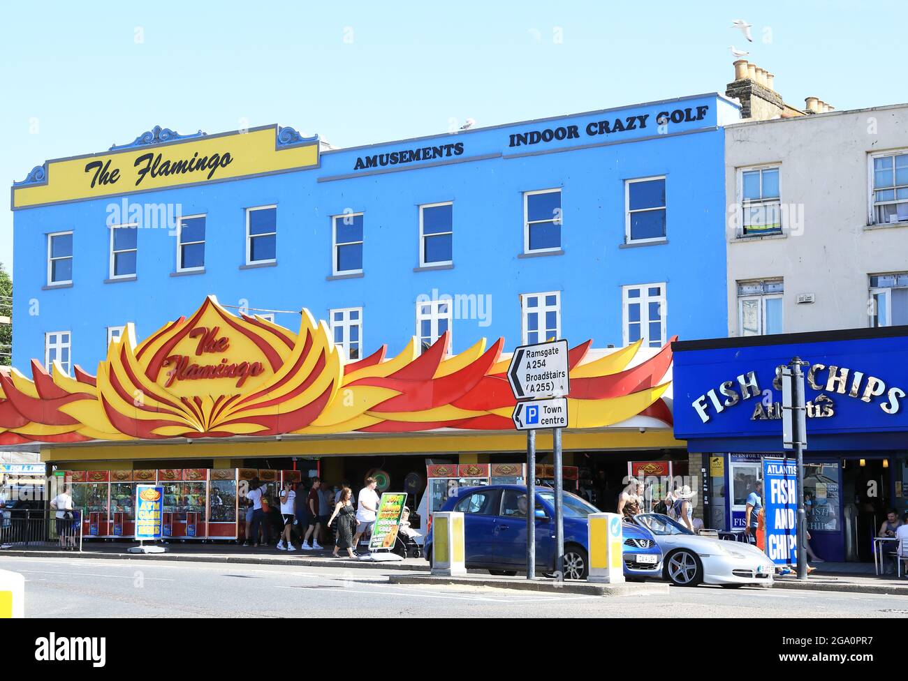 Traditionelle britische Sehenswürdigkeiten am Meer in Margate, Thanet, Ost-Kent, Großbritannien Stockfoto