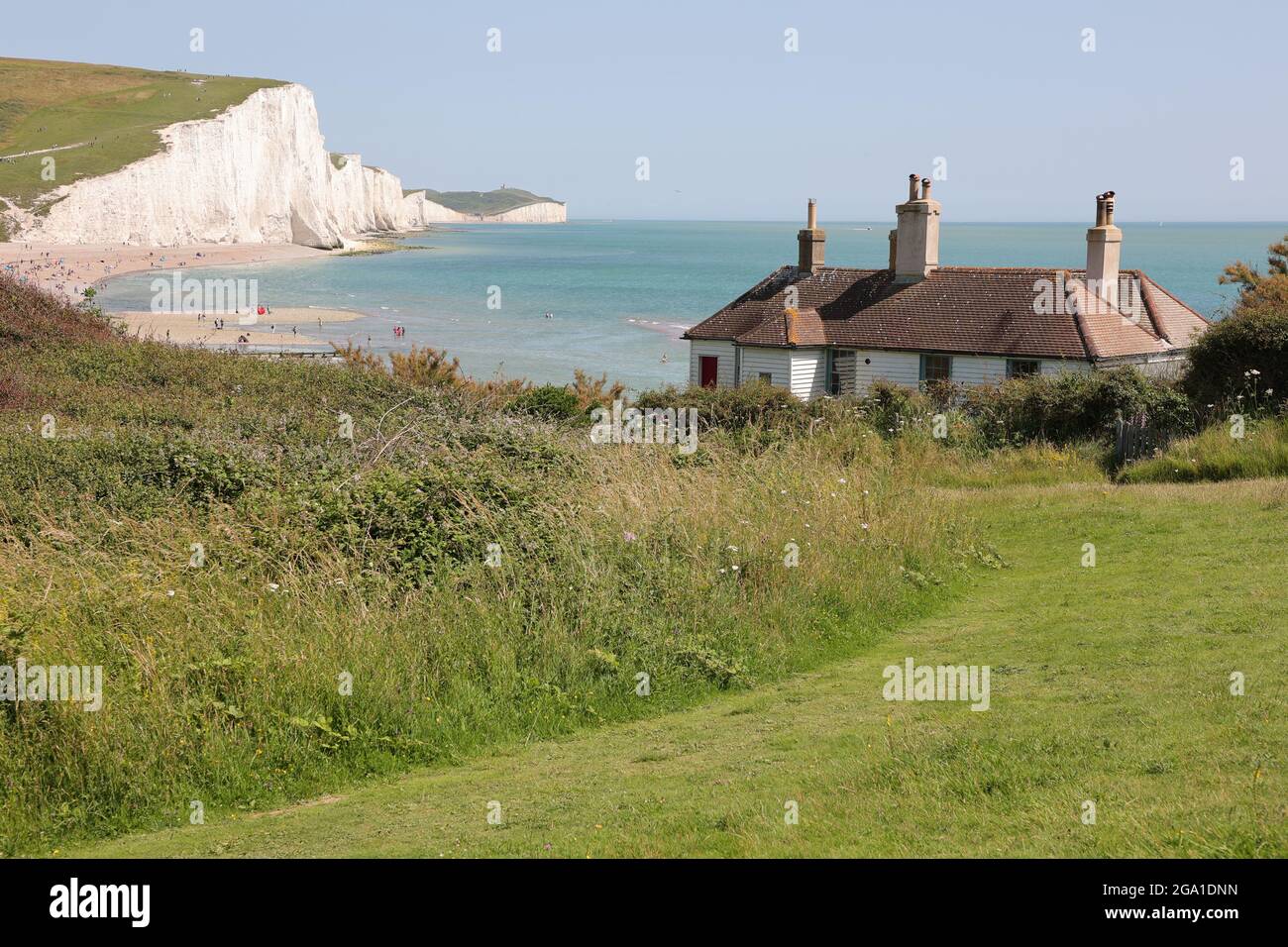 Coastguard Cottages, Cuckmere Haven Stockfoto
