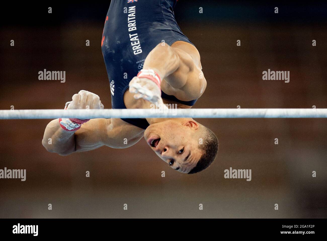 Tokio, Japan. Juli 2021. TOKIO, JAPAN - 28. JULI: Joe Fraser aus Großbritannien tritt am 28. Juli 2021 im Ariake Gymnastik Center in Tokio, Japan, beim Allround-Finale der Männer während der Olympischen Spiele 2020 in Tokio an (Foto von Iris van den Broek/Orange Picics) Credit: Orange Pics BV/Alamy Live News Stockfoto