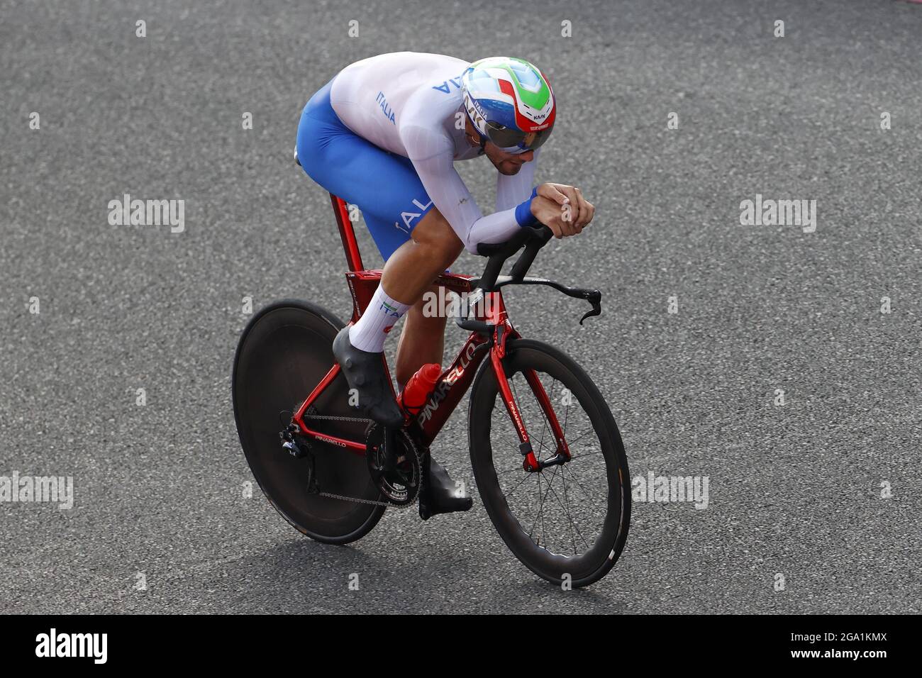 Tokio, Japan. Juli 2021. GANNA Filippo (ITA) während der Olympischen Spiele Tokio 2020, Radrennen Individual Time Trial der Männer am 28. Juli 2021 auf dem Fuji International Speedway in Oyama, Japan - Foto Kishimoto/DPPI/LiveMedia Kredit: Unabhängige Fotoagentur/Alamy Live News Stockfoto