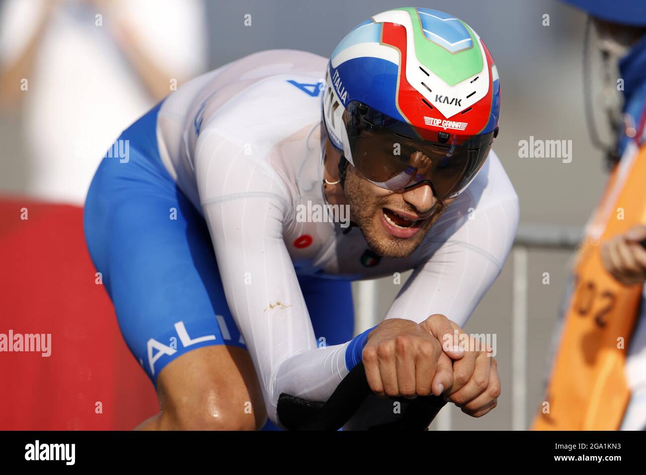 Tokio, Japan. Juli 2021. GANNA Filippo (ITA) während der Olympischen Spiele Tokio 2020, Radrennen Individual Time Trial der Männer am 28. Juli 2021 auf dem Fuji International Speedway in Oyama, Japan - Foto Kishimoto/DPPI/LiveMedia Kredit: Unabhängige Fotoagentur/Alamy Live News Stockfoto