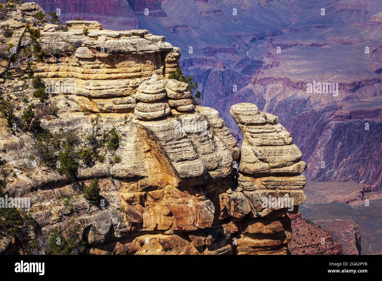 Mather Point mit Blick auf den Grand Canyon; Arizona, USA Stockfoto