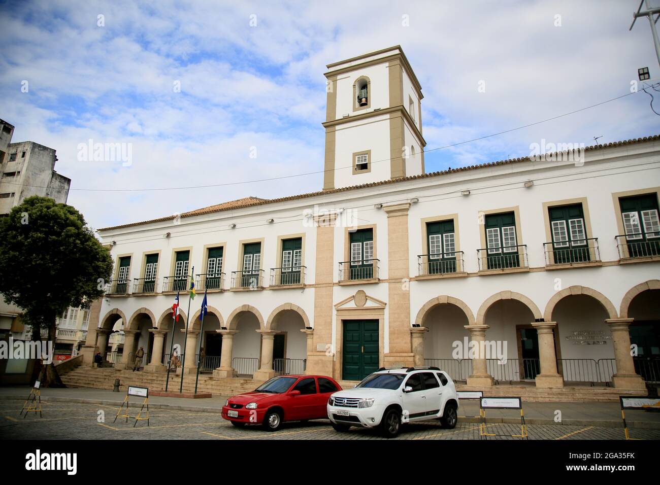salvador, bahia, brasilien - 27. juli 2021: Blick auf die Santa Casa da Misericordia da Bahia im historischen Zentrum der Stadt Salvador. Stockfoto
