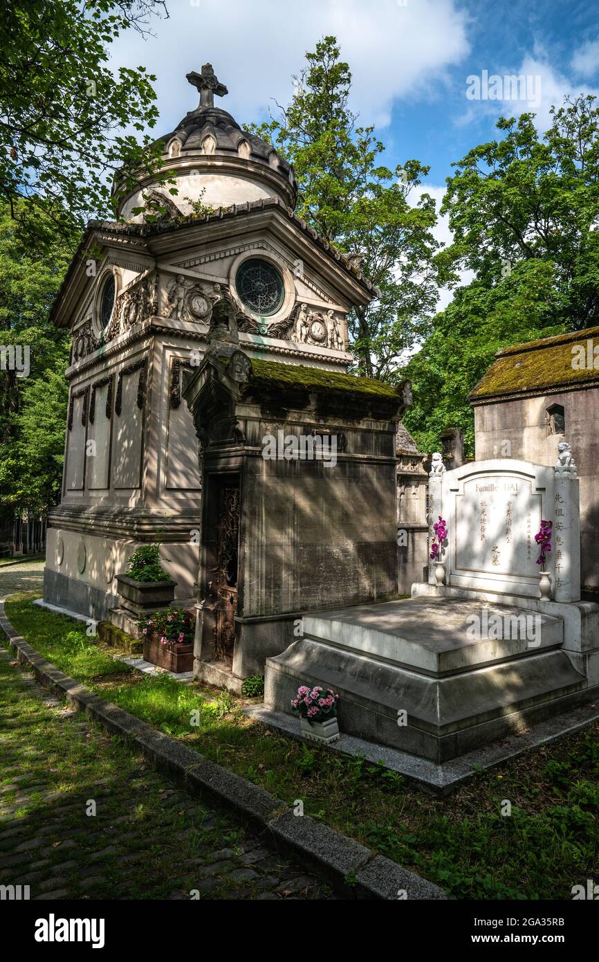 Der Friedhof Pere Lachaise ist der größte Friedhof in Paris, Frankreich. Stockfoto