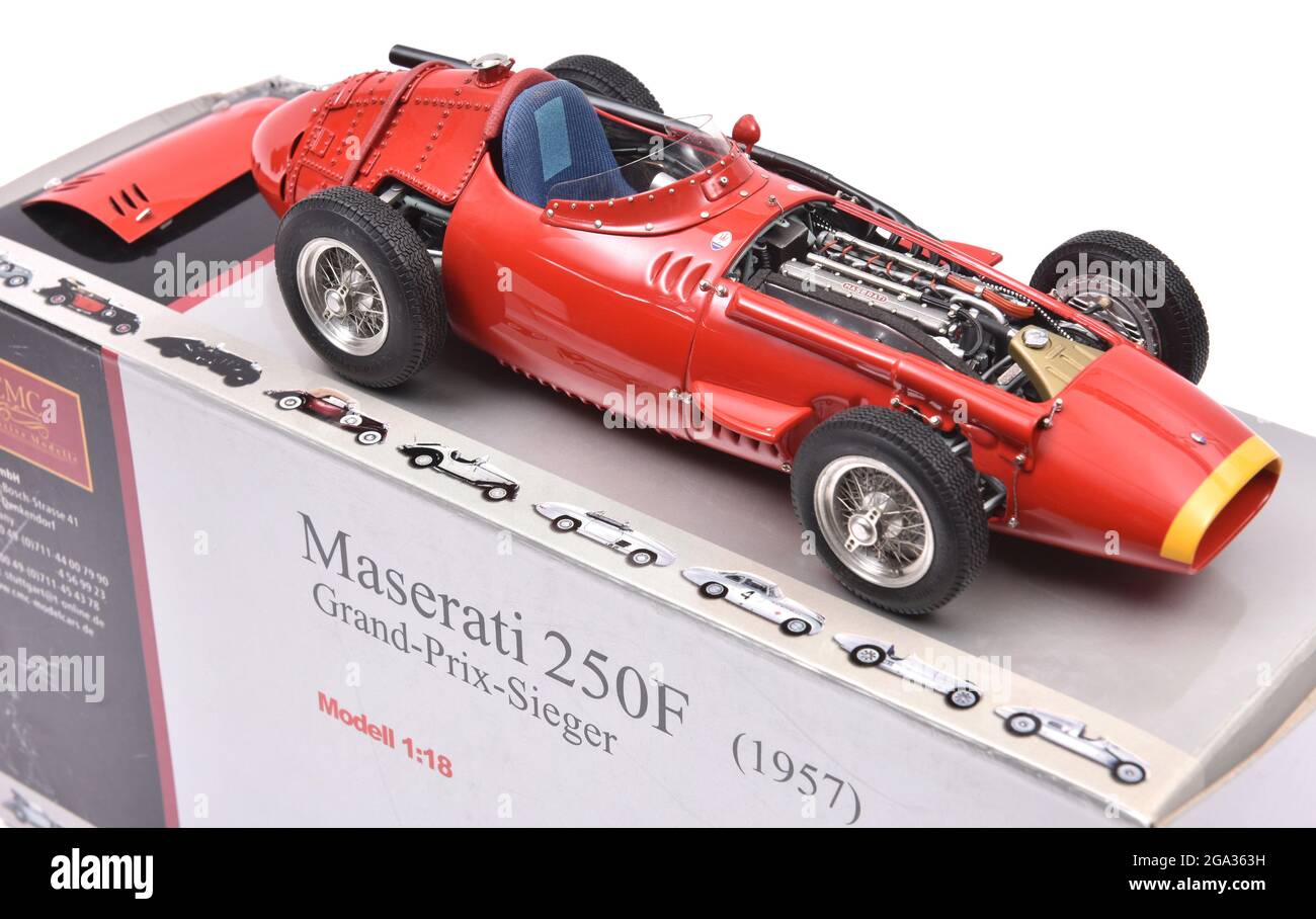 CMC-Modell im großen Maßstab eines Maserati 250F Grand Prix Rennwagens Stockfoto