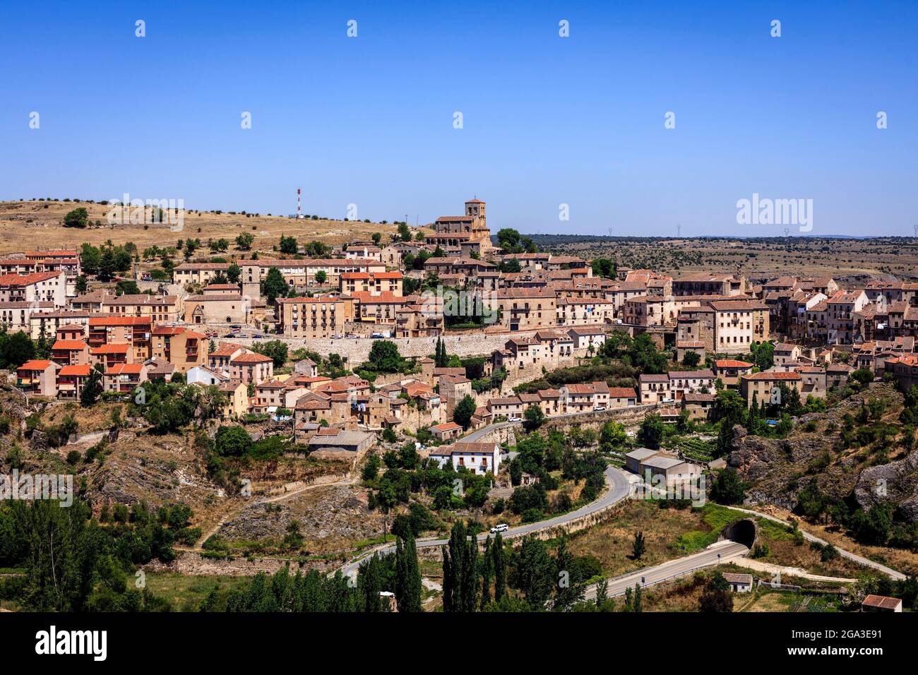 Sepúlveda eine mittelalterliche Stadt in der Provinz Segovia. Spanien. Stockfoto