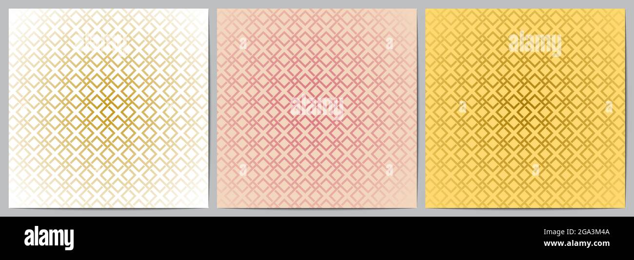 Set von abstrakten geometrischen Muster modernen Hintergrund mit gestreiften quadratischen Form elegant für dekorative, Tapete; Kleidung; Verpackung Stock Vektor