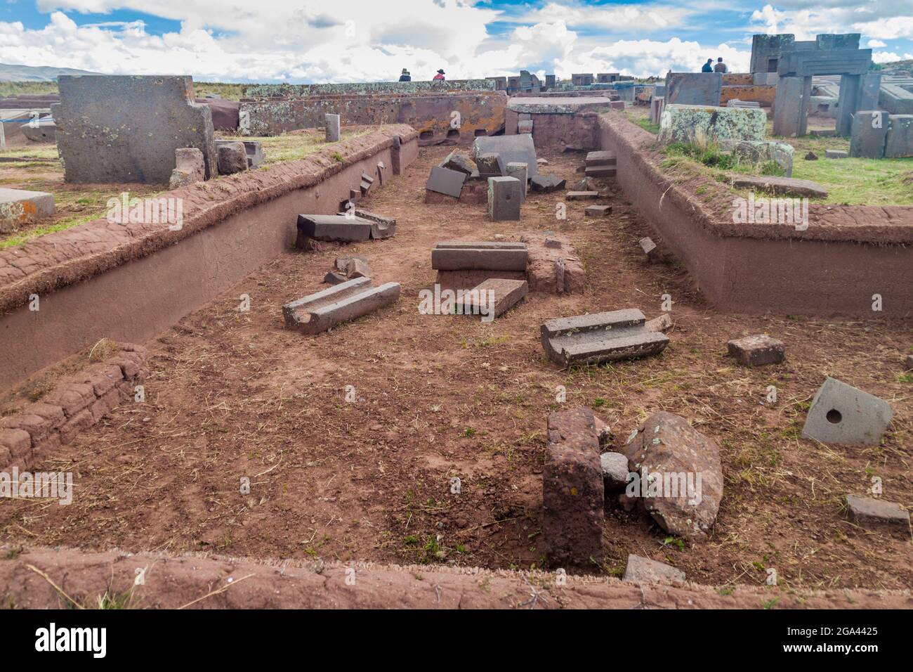 Pumapunku, präkolumbianische archäologische Stätte, Bolivien Stockfoto