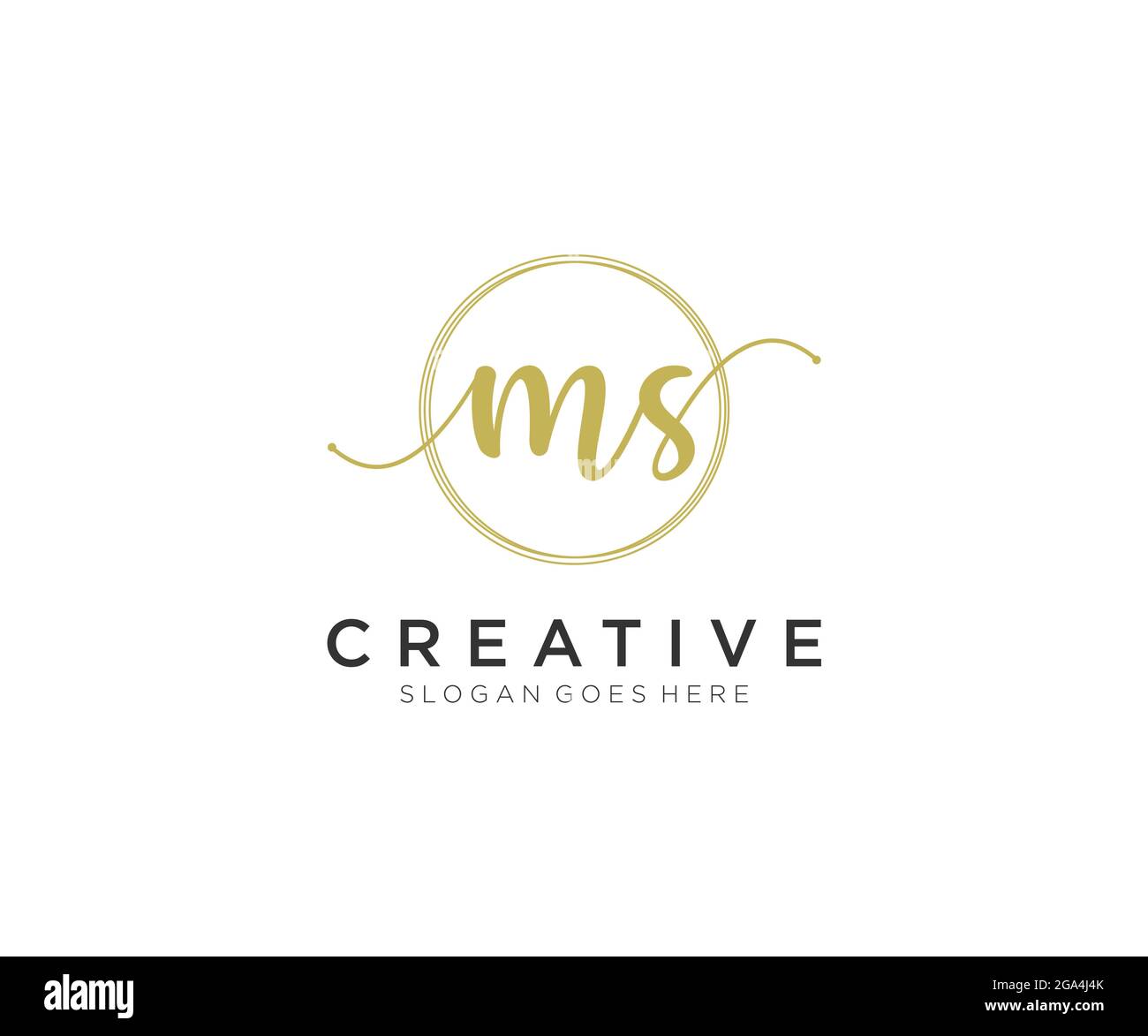 MS feminine Logo Schönheit Monogramm und eleganten Logo-Design, Handschrift Logo der ursprünglichen Signatur, Hochzeit, Mode, Blumen und botanischen mit kreativen Stock Vektor