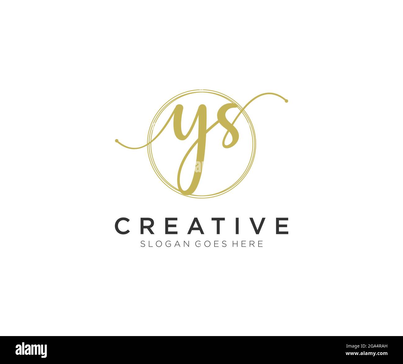 YS feminine Logo Schönheit Monogramm und elegantes Logo-Design, Handschrift Logo der ursprünglichen Signatur, Hochzeit, Mode, Blumen und botanischen mit kreativen Stock Vektor
