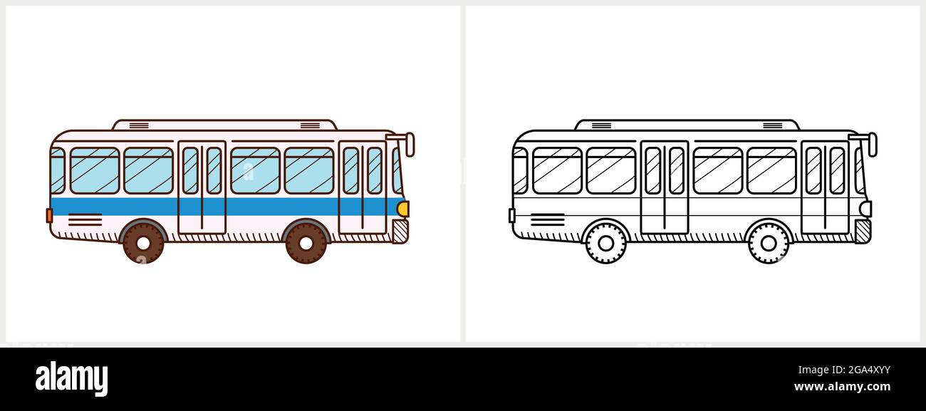 Bus Malseite. Blick auf den Stadtbus Stock Vektor