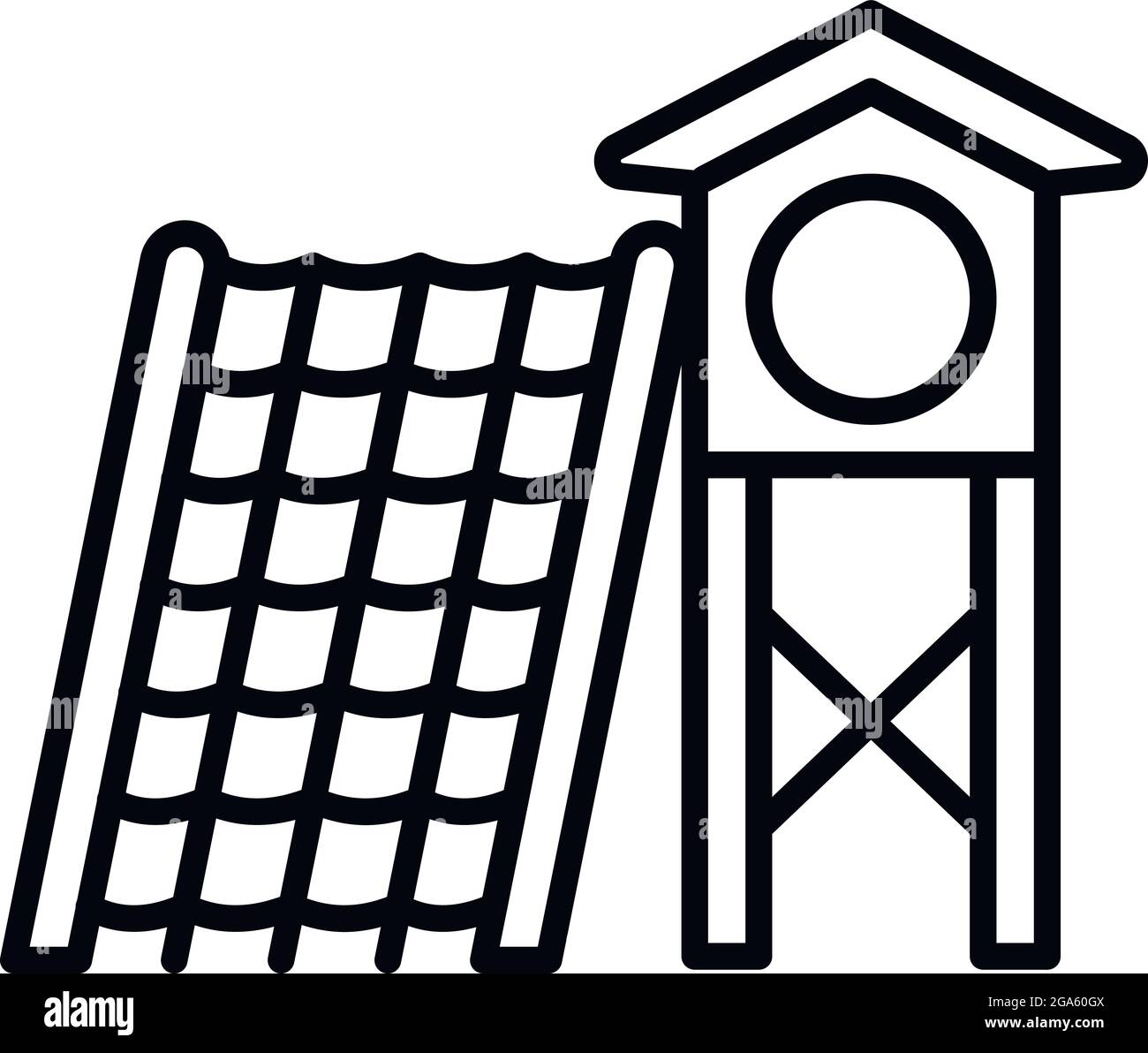 Symbol für den Kinderspielplatz. Umriss Kind Spielplatz Vektor-Symbol für Web-Design isoliert auf weißem Hintergrund Stock Vektor