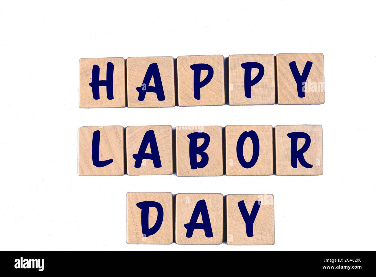 Die Worte Happy Labor Day Stockfoto