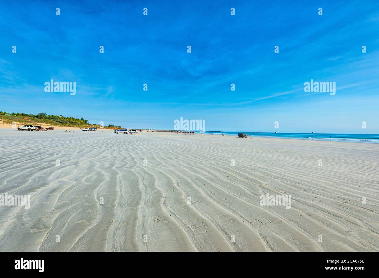 Sandmuster am beliebten Cable Beach, Broome, Kimberley Region, Western Australia, WA, Australien Stockfoto