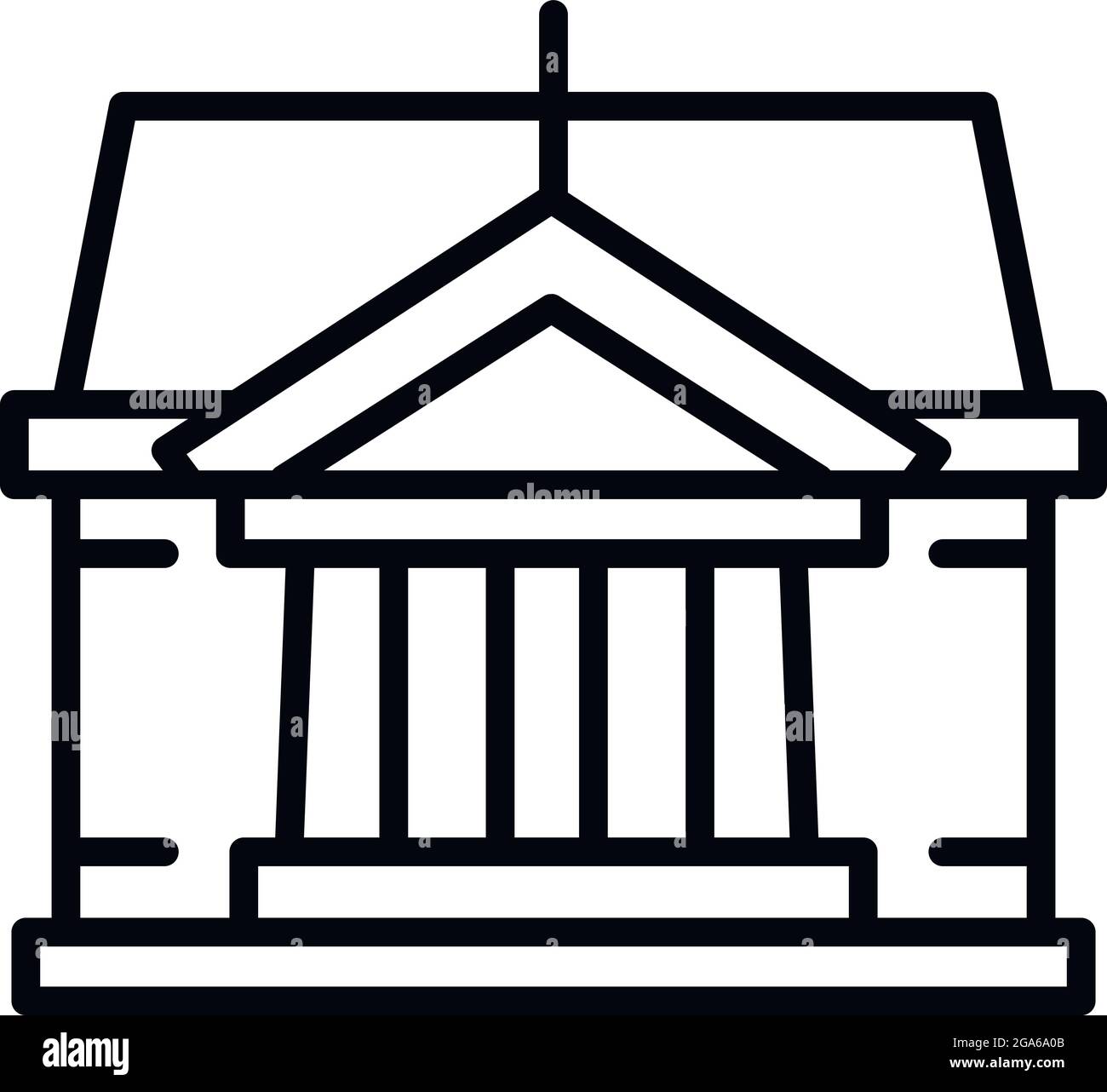 Symbol für Richter des Gerichtsgebäudes. Skizzieren Gerichtsgebäude Richter Vektor-Symbol für Web-Design isoliert auf weißem Hintergrund Stock Vektor