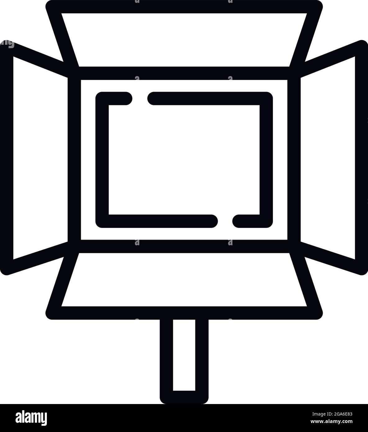 Lichtsymbol für Fotostudio. Umriss Foto Studio Lichtvektor Symbol für Web-Design isoliert auf weißem Hintergrund Stock Vektor