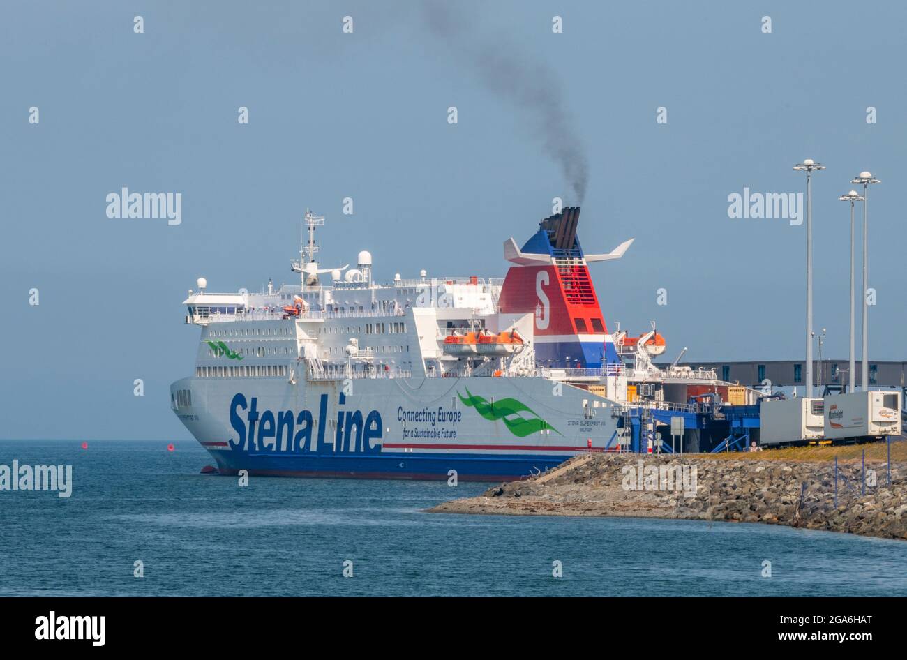 stena Line Fähre am cairnryan ferryport in ayrshire schottland. stenna Line Fähren, cairnryan Fährhafen schottland. Stockfoto