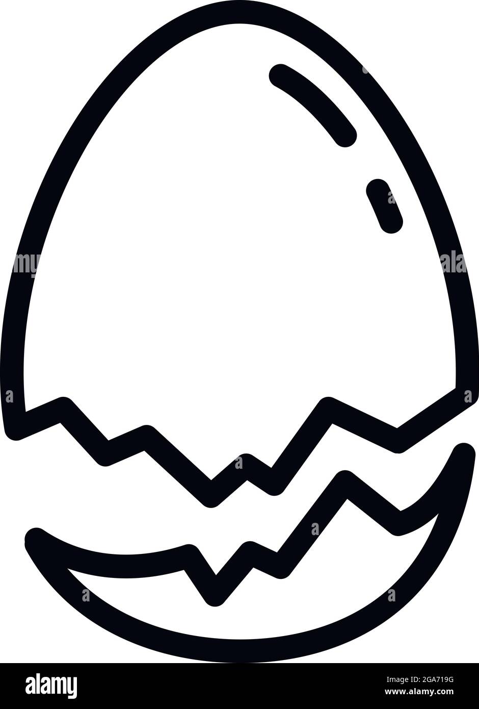 Symbol für Eierschalen auf dem Bauernhof. Outline Farm Eierschale Vektor-Symbol für Web-Design isoliert auf weißem Hintergrund Stock Vektor