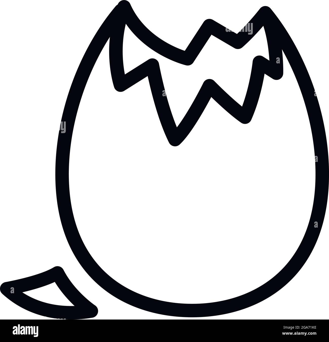 Symbol für Eierschalen-Ente. Umriss Eggshell Ente Vektor-Symbol für Web-Design isoliert auf weißem Hintergrund Stock Vektor