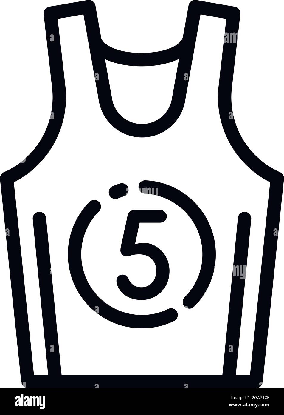 Symbol der Basketballweste. Umriss Basketball Weste Vektor-Symbol für Web-Design isoliert auf weißem Hintergrund Stock Vektor