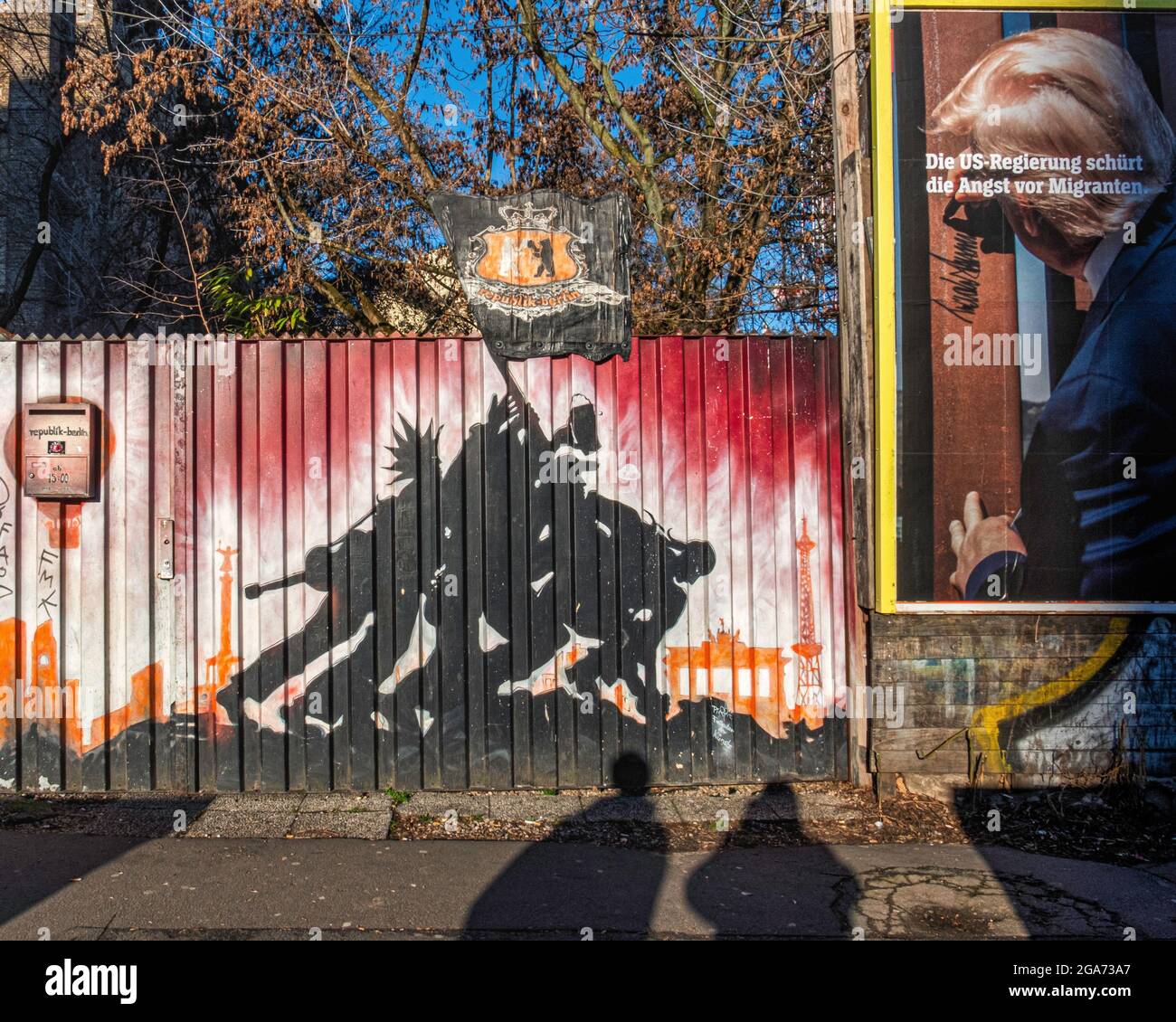 Eingang Republik Berlin, Biergarten, Köpenicker Str. 74, Mitte, Berlin Stockfoto