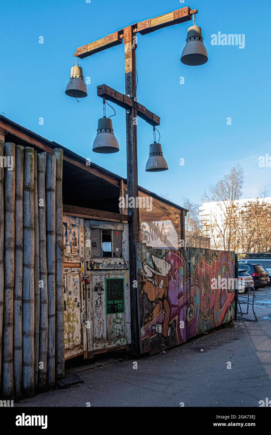 Fiese Remise Techno und Musikclub Exterior. Jetzt geschlossen, Köpenicker Str. 18, Kreuzberg- Berlin Stockfoto