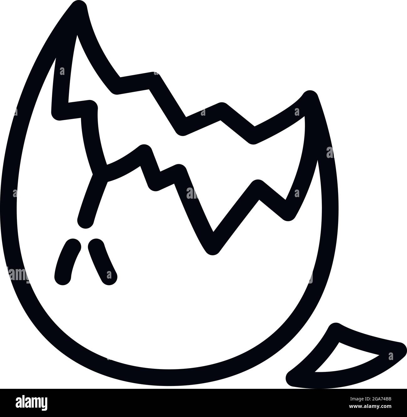 Symbol für Eierschalenschachteln. Skizzieren Sie das Eggshell-Nestvektorsymbol für das Webdesign auf weißem Hintergrund isoliert Stock Vektor
