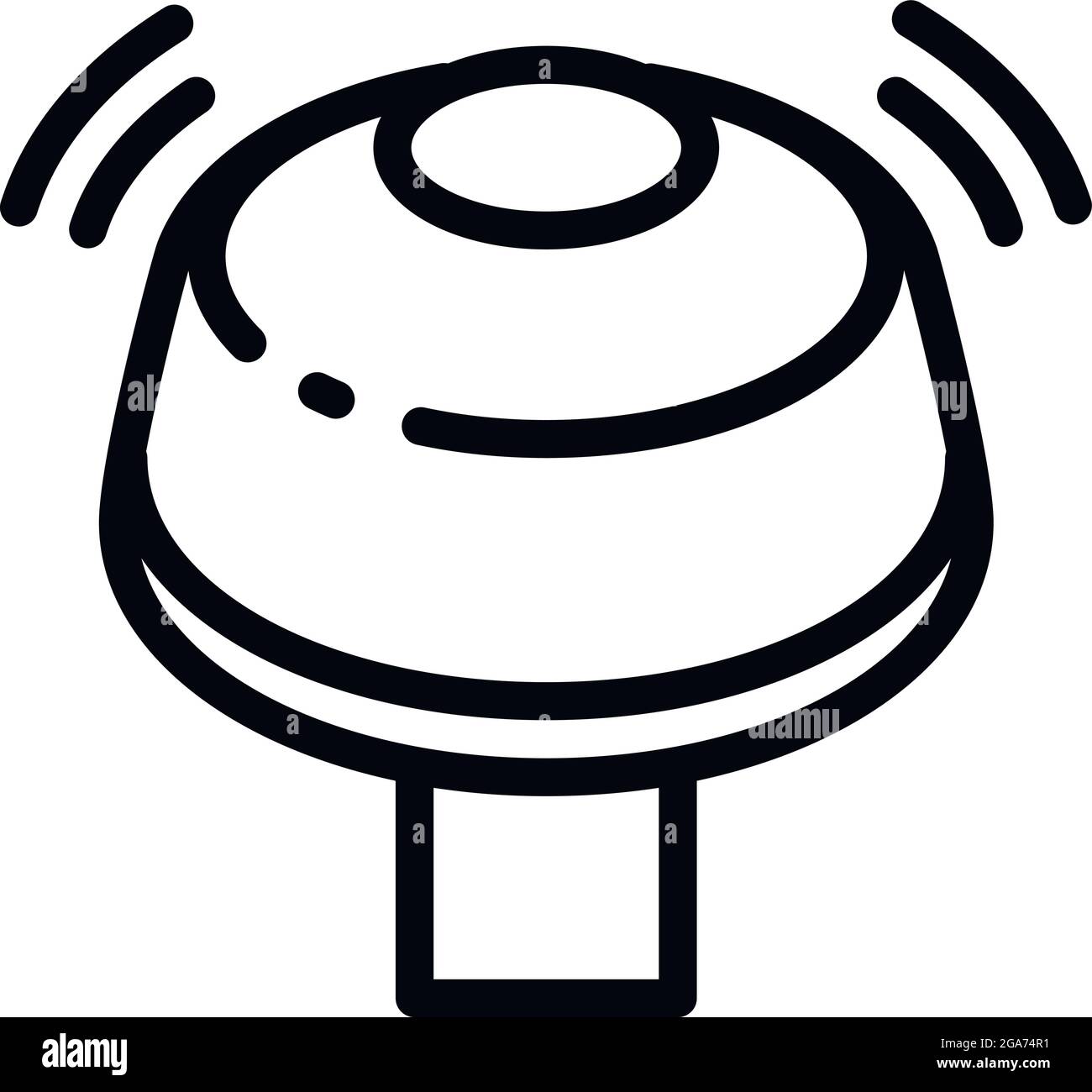 Symbol für den Fahrradrufton. Umriss Bike Klingelzeichen Vektor-Symbol für Web-Design isoliert auf weißem Hintergrund Stock Vektor