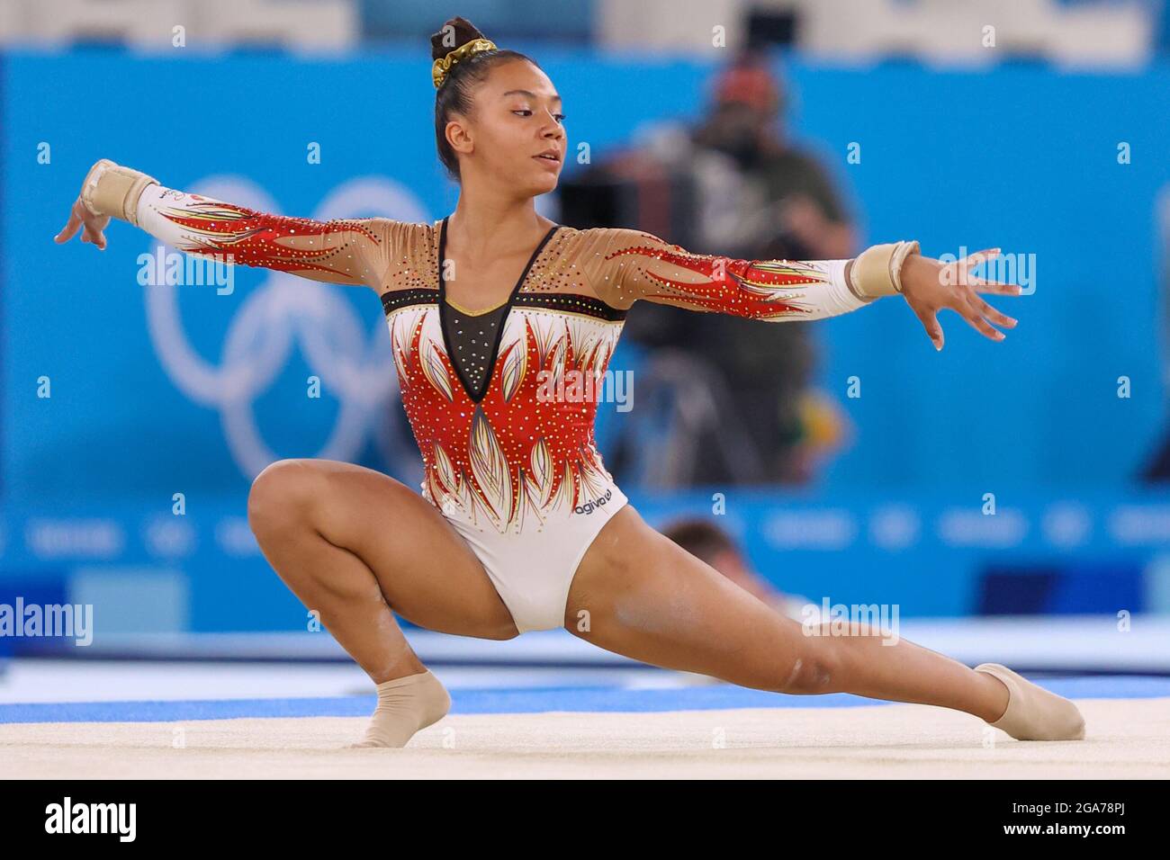 Tokio, Japan. Juli 2021. TOKIO, JAPAN - 29. JULI: Die Belgierin Jutta Verkest nimmt während der Olympischen Spiele 2020 im Ariake Gymnastik Center am 29. Juli 2021 in Tokio, Japan, am Frauen-Allround-Finale Teil (Foto: Iris van den Broek/Orange Picics) NOCNSF Credit: Orange Pics BV/Alamy Live News Stockfoto