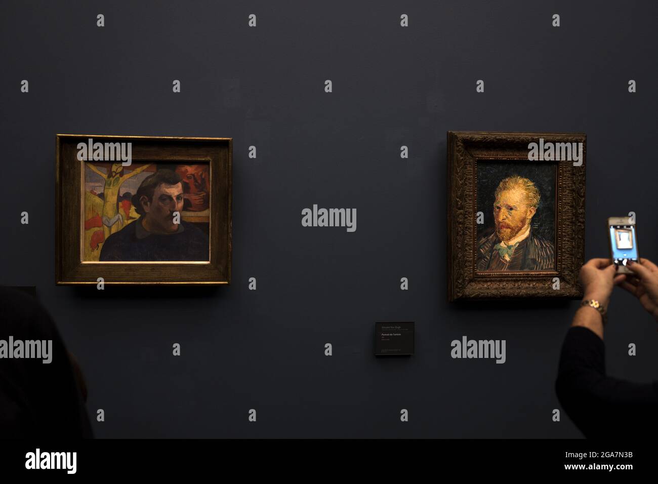 Paul Gaugin und Vincent Van Gogh porträtieren sich selbst im Orsay Museum in Paris Stockfoto