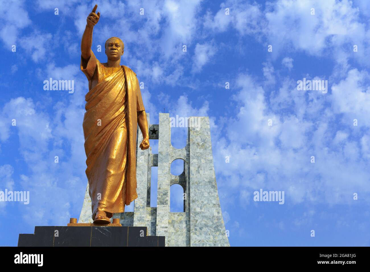 Kwame Nkrumah Memorial Park. Kwame Nkrumah Memorial Park (KNMP) ist ein Nationalpark in Accra, Ghana, benannt nach Osagyefo Dr. Kwame Nkrumah, der Foundi Stockfoto