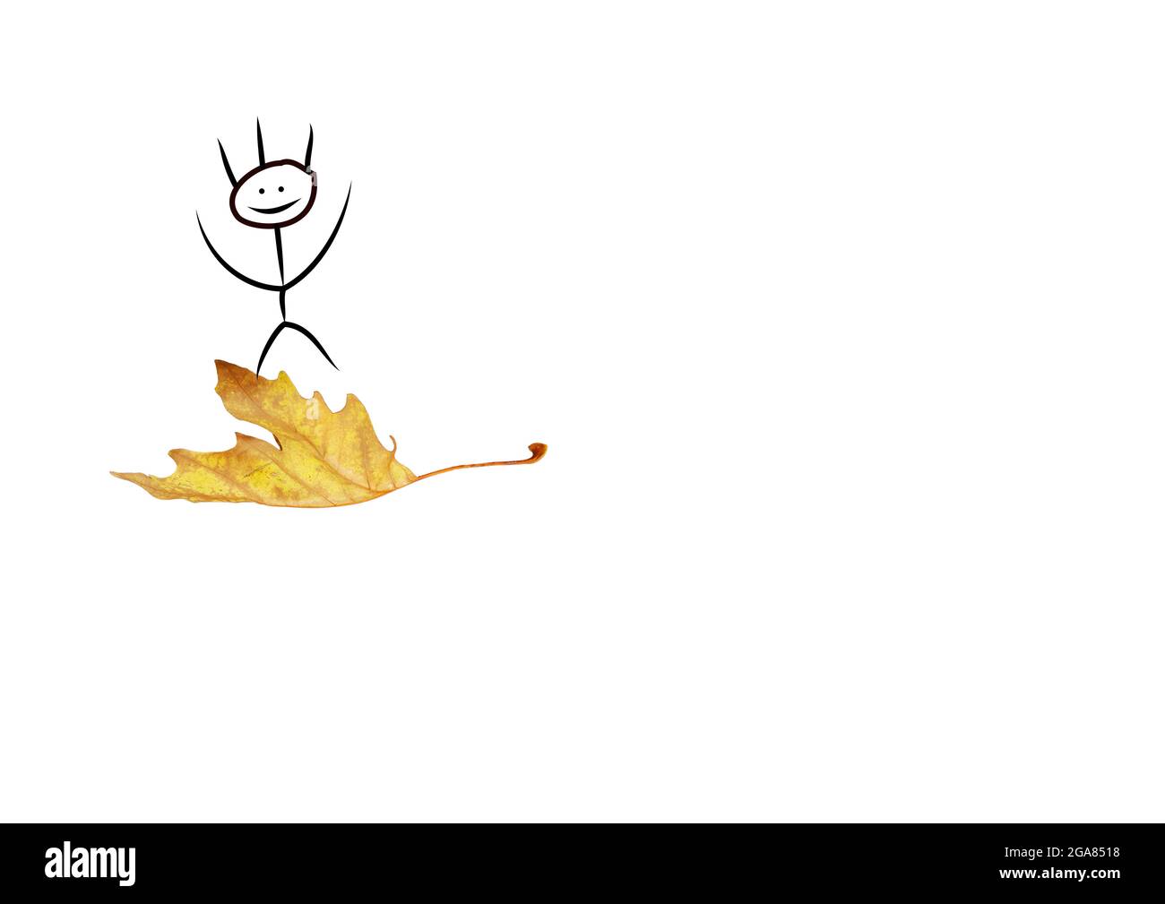 Herbst Blatt Fallschirm Mann fällt für Hintergrund - 3d-Rendering Stockfoto