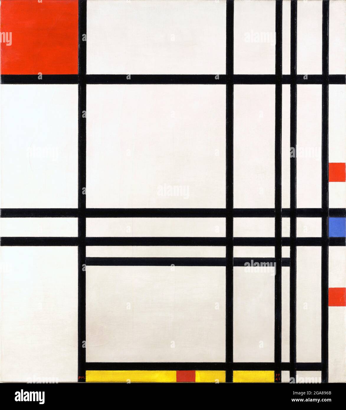 Abstraktion von Piet Mondrian (Mondriaan) (1872-1944), Öl auf Leinwand, 1939/42 Stockfoto