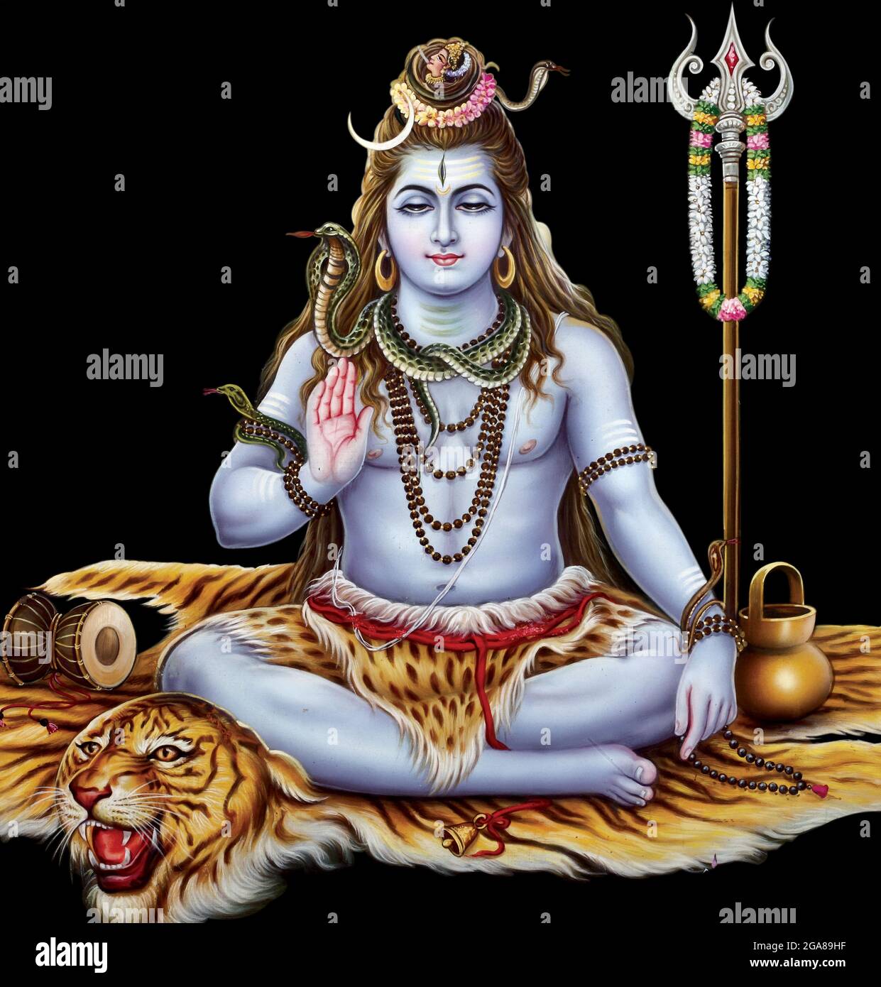 Bild von Lord Shiva mit hochauflösender hinduistischer Mythologie Stockfoto