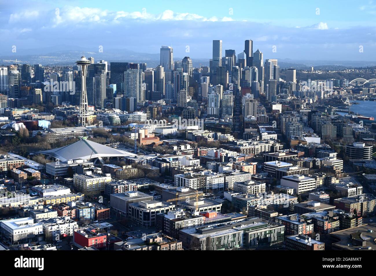 LUFTAUFNAHMEN VON SEATTLE Stockfoto