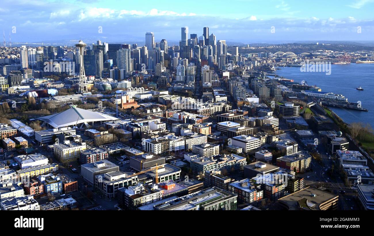 LUFTAUFNAHMEN VON SEATTLE Stockfoto