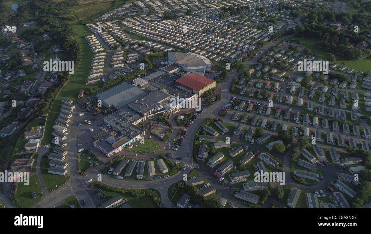 Haven Primrose Valley Caravan Park aus der Luft Drohne Luftaufnahmen Fotografie Stockfoto