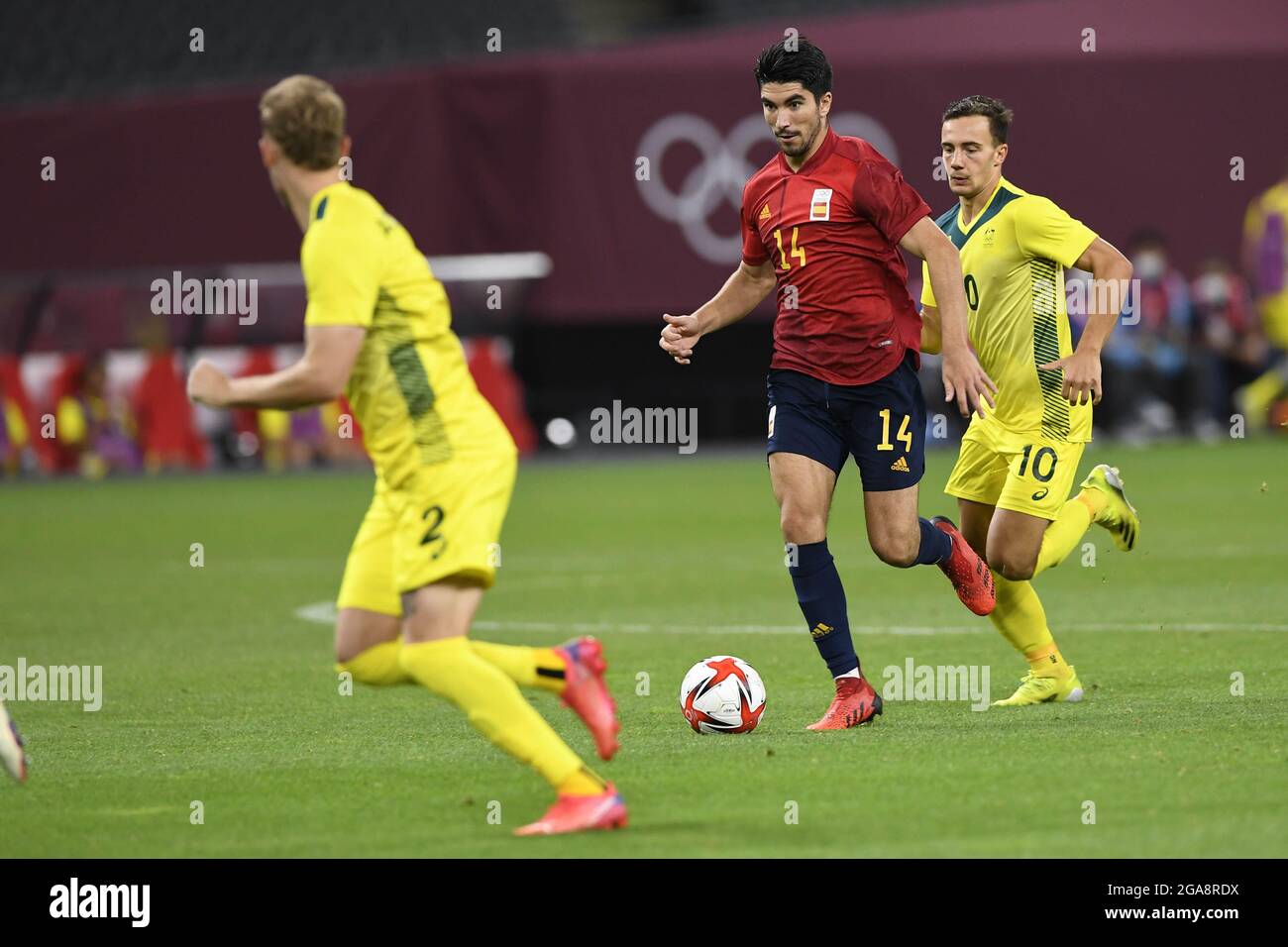 Carlos SOLER (ESP) während der Olympischen Spiele Tokio 2020, Fußball Männer erste Runde Gruppe C am 25. Juli 2021 im Sapporo Dome in Sapporo, Japan - Foto Kishimoto / DPPI Stockfoto