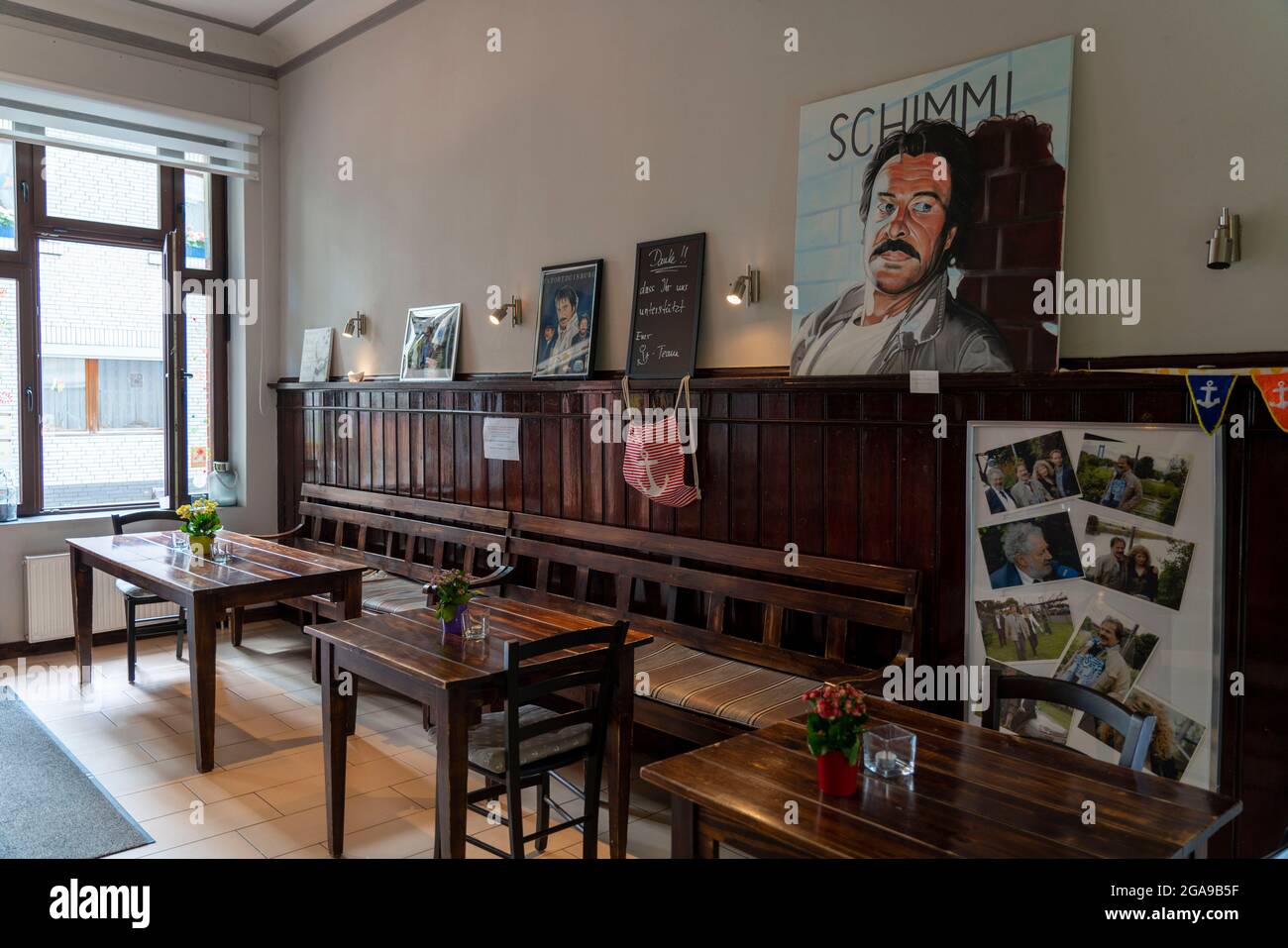 Restaurant, Café zum Anker, tatortkommissar Horst Schimanski Kultlokal, Hafenbezirk Duisburg-Ruhrort, NRW, Deutschland, Stockfoto