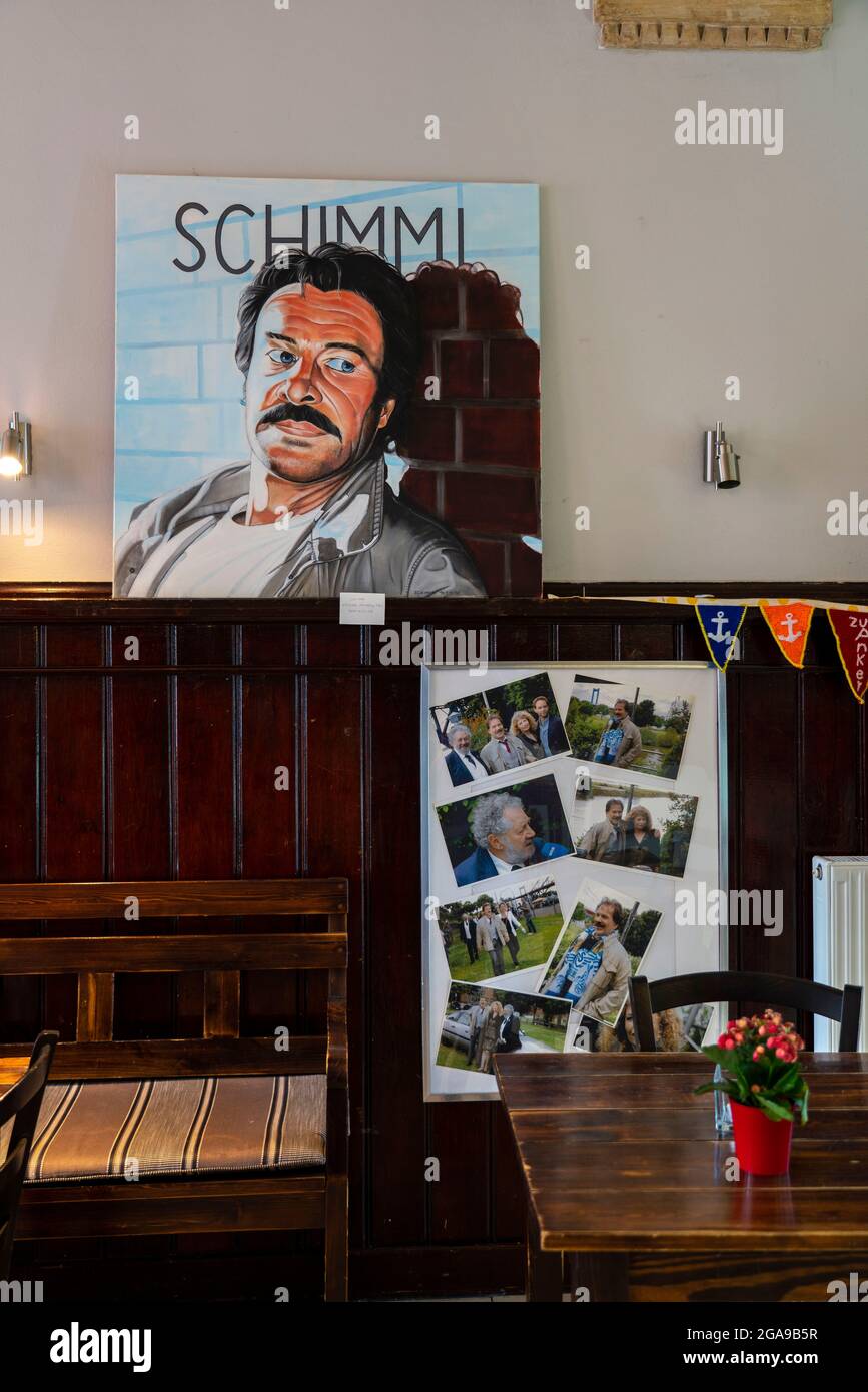 Restaurant, Café zum Anker, tatortkommissar Horst Schimanski Kultlokal, Hafenbezirk Duisburg-Ruhrort, NRW, Deutschland, Stockfoto
