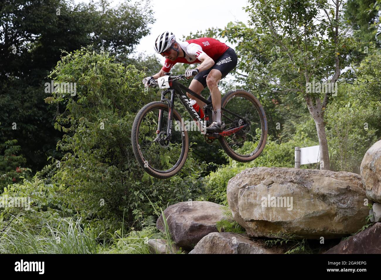 FLUECKIGER Mathias (SUI) während der Olympischen Spiele Tokio 2020, Mountainbike Männer Cross-Country am 26. Juli 2021 auf dem Izu MTB Kurs in Izu, Japan - Foto Foto Kishimoto / DPPI Stockfoto