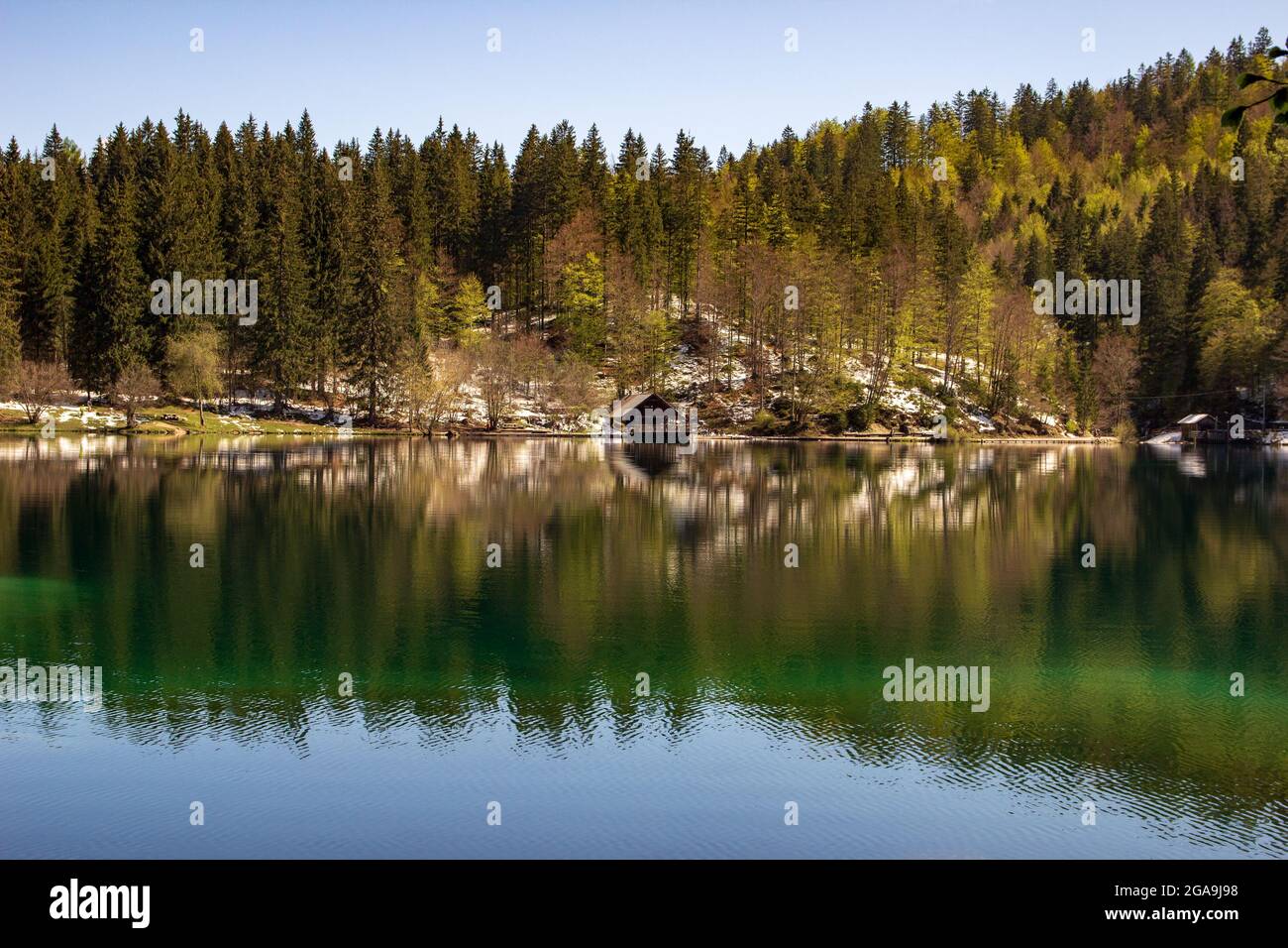 Fusine Seen und Naturpark in Italien Stockfoto