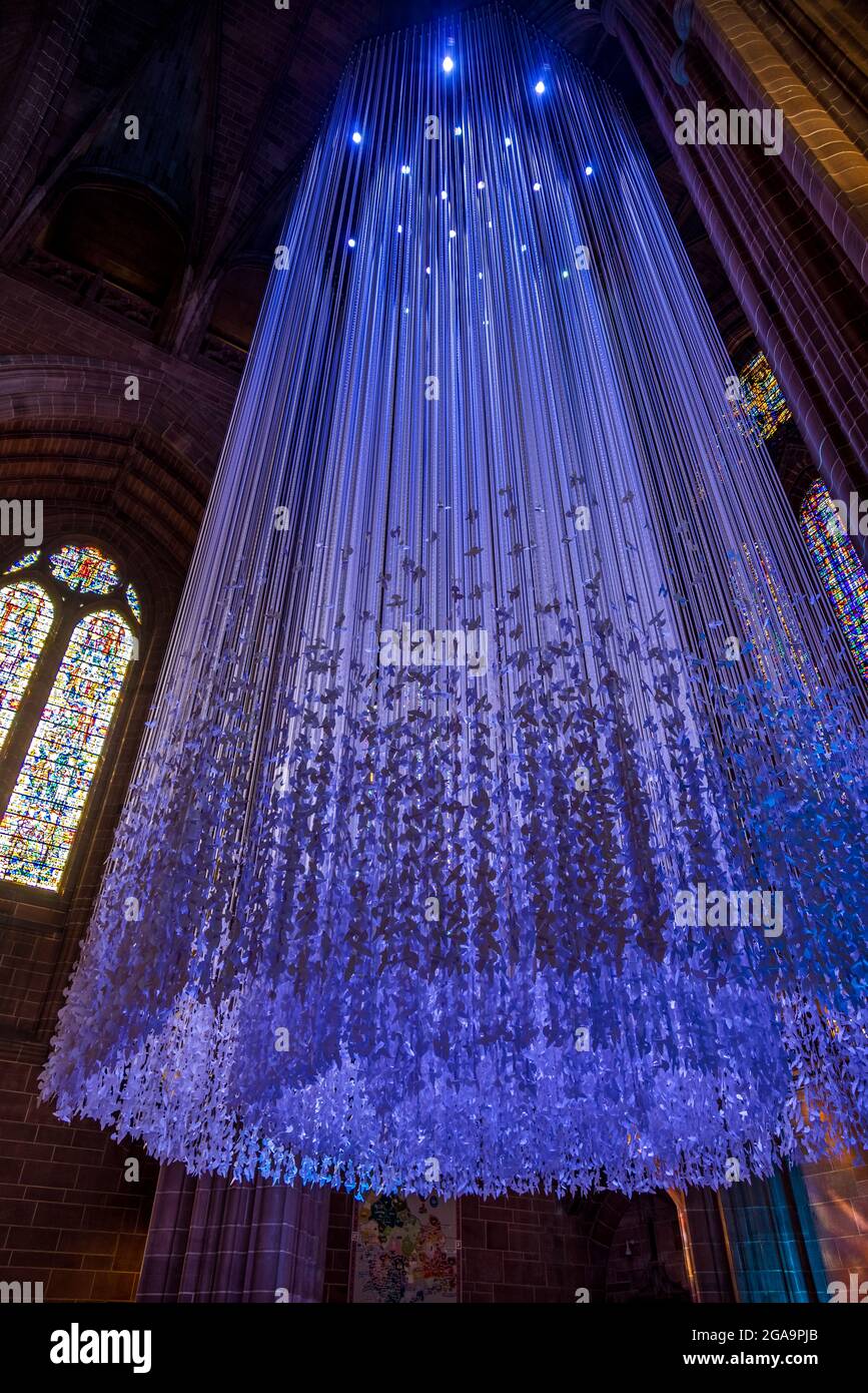 LIVERPOOL, UK - JULY 14 : Innere der Liverpool Metropolitan Cathedral, Liverpool, Merseyside, England, UK am 14. Juli 2021 Stockfoto