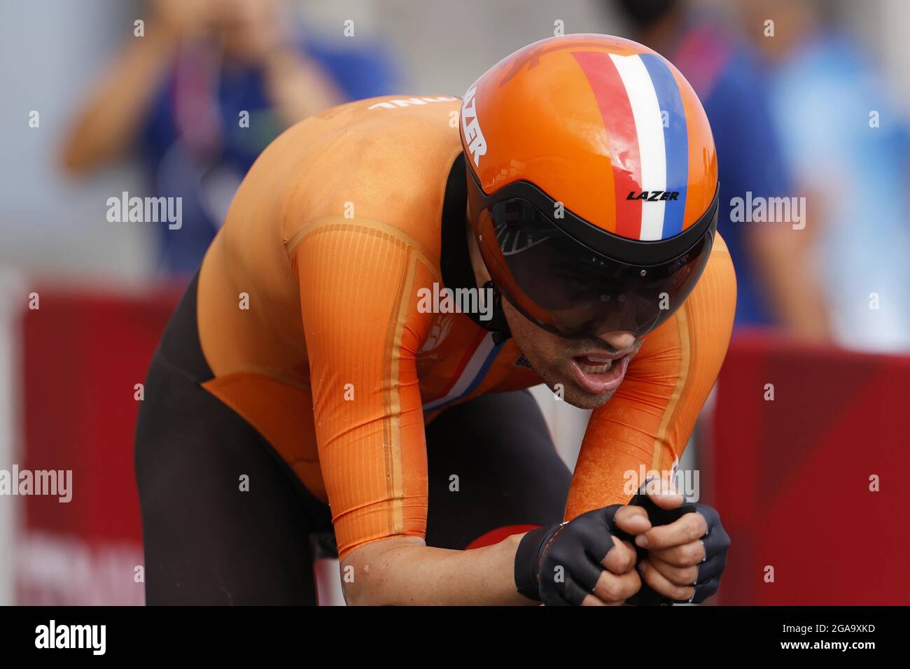 Tokio, Giappone. Juli 2021. DUMOULIN Tom (NED) 2. Silbermedaille während der Olympischen Spiele Tokio 2020, Radrennen Individual Time Trial der Männer am 28. Juli 2021 auf dem Fuji International Speedway in Oyama, Japan - Foto Kishimoto/DPPI Credit: Independent Photo Agency/Alamy Live News Credit: Independent Photo Agency/Alamy Live News Stockfoto